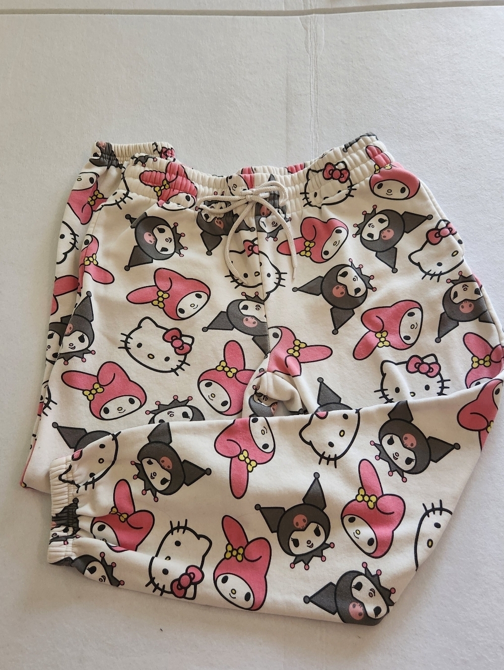 Sanrio Character Jogger Pants - Pink & Cream Hello Kitty And Friends Size Medium